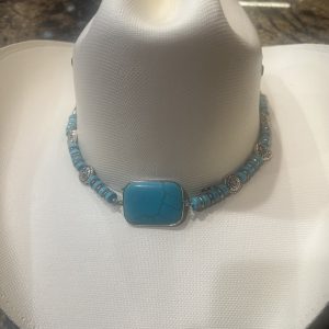 Turquoise & Silver Cowboy Hat Band