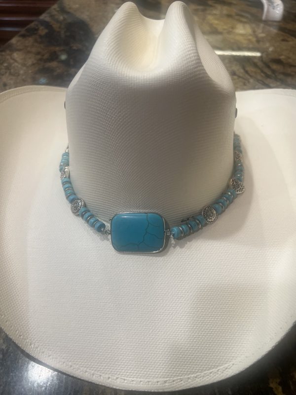 Turquoise & Silver Cowboy Hat Band - Image 2
