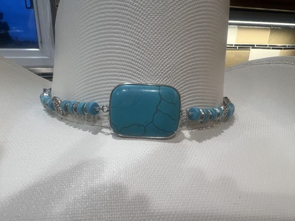 Turquoise & Silver Cowboy Hat Band - Image 4