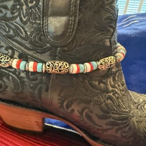 Western Americana Red, White & Blue Turquoise Boot Bracelet