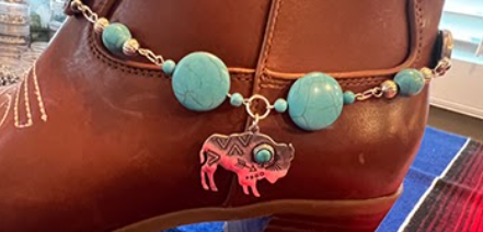 Turquoise Buffalo Boot Bracelet