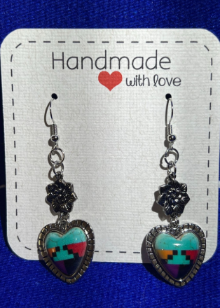 Southwestern Heart Dangle Earrings