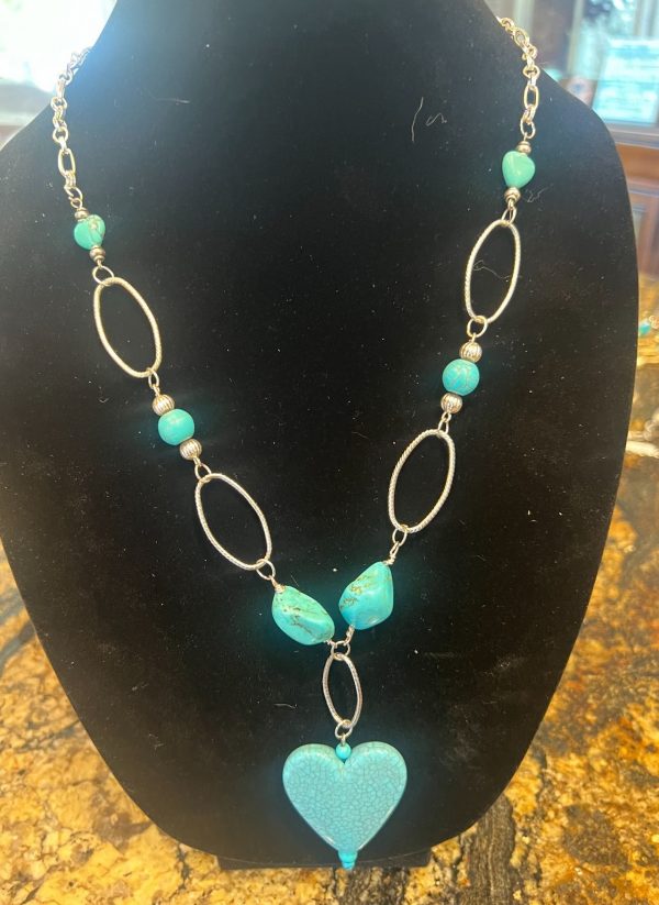 Turquoise Heart Pendant Necklace